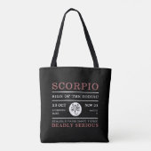 Skorpiozeichen des Zodiaks, astrologisch Tasche (Rückseite)