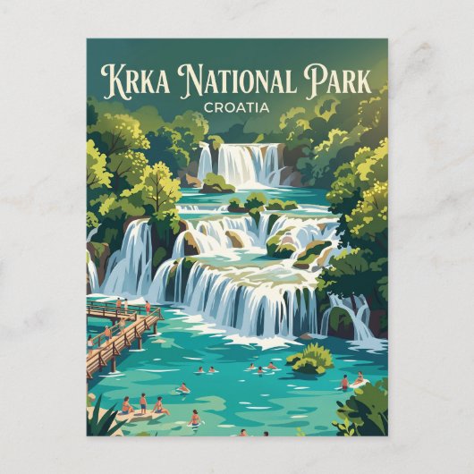 Skradinski Buk Kroatien Postkarte (Vorderseite)