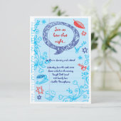 SKRIBBLES auf der NOTEPAPIERBAT-Bat Mitzvah-Party- Einladung (Stehend Vorderseite)