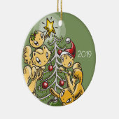 Skribbles the Cat Family: Trim the Tree Keramik Ornament (Rechts)