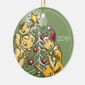 Skribbles the Cat Family: Trim the Tree Keramik Ornament (Links)