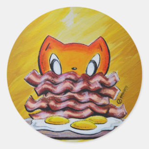 Skribbles: Weil Bacon Runder Aufkleber