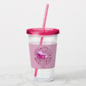 Skribbles: Wort-Kaffee-Glück (Rosa) Acryltrinkbecher (Rückseite)