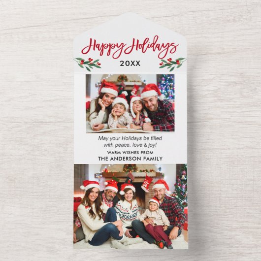 Skript 2 Foto rot in einer Urlaubskarte All In One Einladung (Innen Boden)