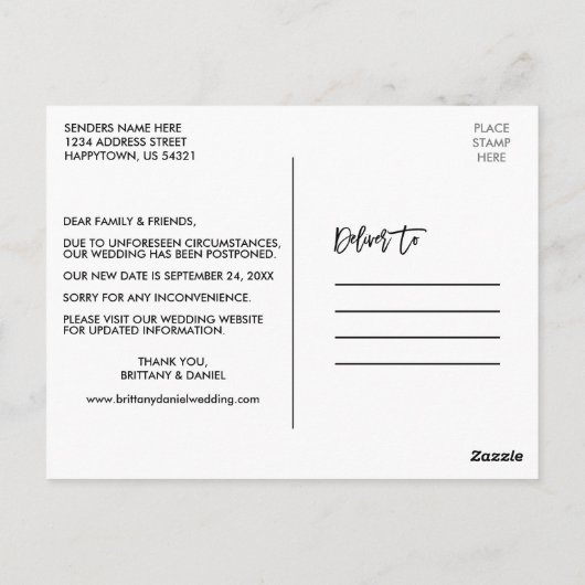 Skript 3 Foto ändern Datum Neu Datum Postkarte (Rückseite)