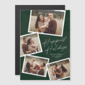 Skript 4 Foto Collage glücklichsten Urlaub Magneti Magnetkarte (Vorne/Hinten)