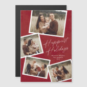 Skript 4 Foto Collage glücklichsten Urlaub Magneti Magnetkarte (Vorne/Hinten)