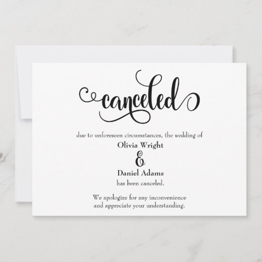 Skript abbrechen Hochzeitsankündigung Einladung (Vorderseite)