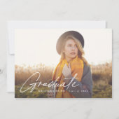 Skript-Abschluss 2-seitige Foto-Party Einladung (Vorderseite)