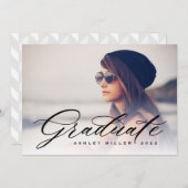 Skript-Abschluss 2-seitige Foto-Party Einladung (Vorne/Hinten)