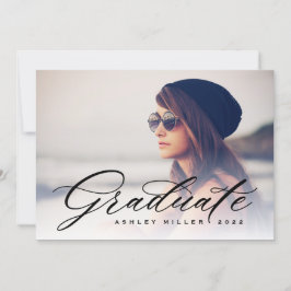 Skript-Abschluss 2-seitige Foto-Party Einladung