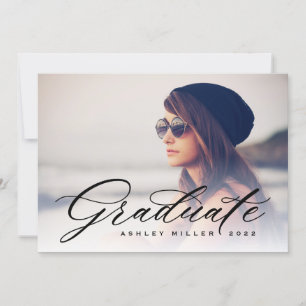 Skript-Abschluss 2-seitige Foto-Party Einladung