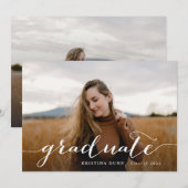 Skript-Abschluss-Party für Foto auf 2 Seiten Einladung (Vorne/Hinten)