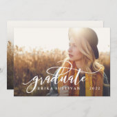 Skript-Abschluss-Party für Foto auf 2 Seiten Einladung (Vorne/Hinten)