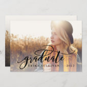 Skript-Abschluss-Party für Foto auf 2 Seiten | Sch Einladung (Vorne/Hinten)