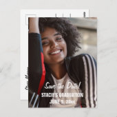 Skript-Abschluss Save the Date Foto Postkarte (Vorne/Hinten)