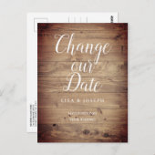 Skript ändern Datum verschoben Rustikales Holz Postkarte (Vorne/Hinten)