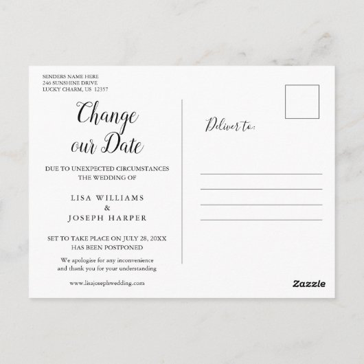 Skript ändern Datum verschoben Rustikales Holz Postkarte (Rückseite)