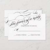 Skript-Antwortkarte geblüht RSVP Karte (Vorne/Hinten)