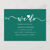 Skript Aquamarines grünes Herz machen wir Save the Ankündigungspostkarte (Vorderseite)