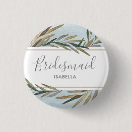 Skript-Aquarell-rustikale hölzerne Button