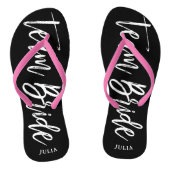 Skript-Art-Name-Hochzeit der Team-Braut-| Badesandalen (Fußbett)