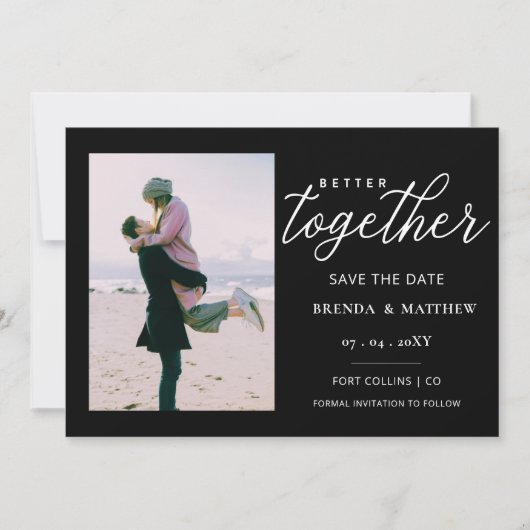 Skript besser Minimalistisches einfaches Foto Save The Date (Vorderseite)