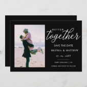 Skript besser Minimalistisches einfaches Foto Save The Date (Vorne/Hinten)