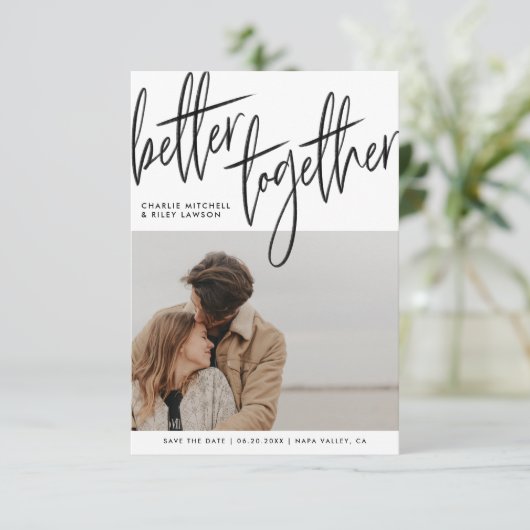 Skript besser zusammenbringen Save the Date Foto (Stehend Vorderseite)