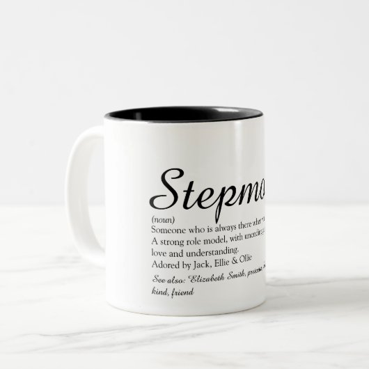 Skript Beste je Stepmutter, Stepmutter Definition Zweifarbige Tasse (Vorderseite Links)