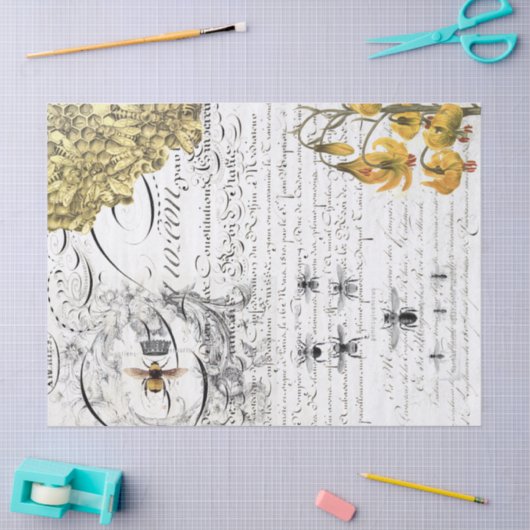 Skript-Biene Decoupage Seidenpapier (Basteln)