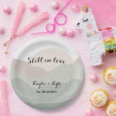 Skript Boho Wasserfarbe Berg Pappteller (Party)