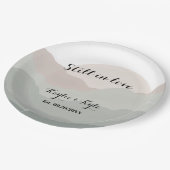 Skript Boho Wasserfarbe Berg Pappteller (Schrägansicht)