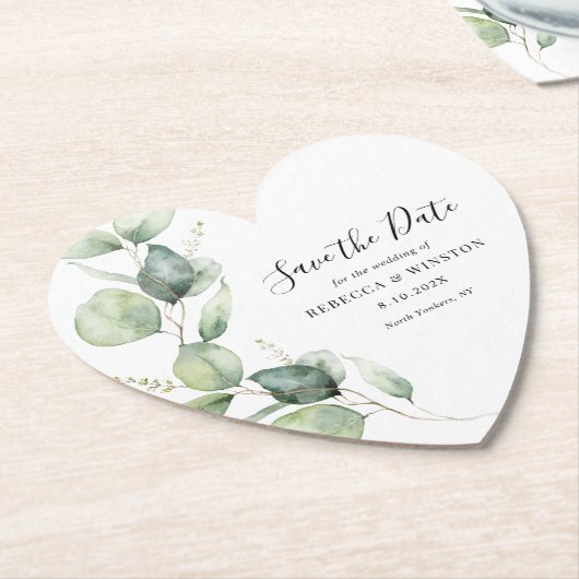 Skript Botanische Eukalyptus-Hochzeit Speichern Si Untersetzer (angewinkelt)