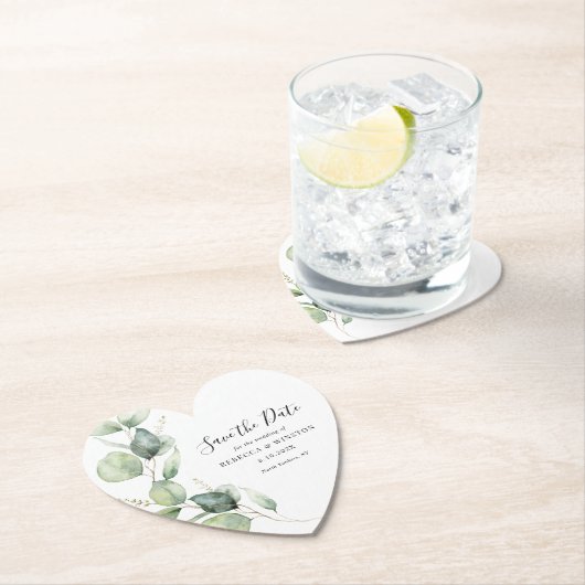 Skript Botanische Eukalyptus-Hochzeit Speichern Si Untersetzer (Vor Ort)