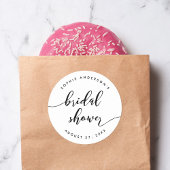 Skript-Brautparty für Schwarz und Weiß Runder Aufkleber