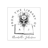 Skript "Buchen aus der Bibliothek Goth Skull" Gummistempel (Prägung)