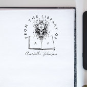 Skript "Buchen aus der Bibliothek Goth Skull" Gummistempel