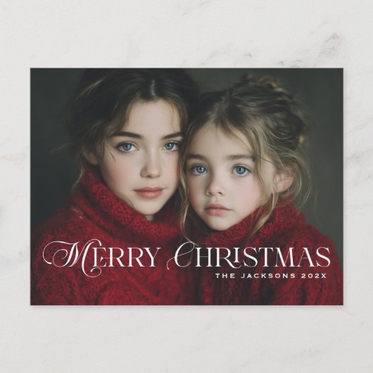 Skript Chic Frohe Weihnachten Design (Vorderseite)