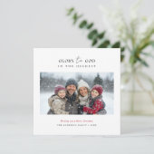 Skript Christliche Weihnachtsruhm zu Gott Foto Red Feiertagskarte (Stehend Vorderseite)