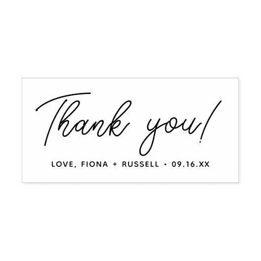 Skript Danke, Name Gummistempel (Prägung)