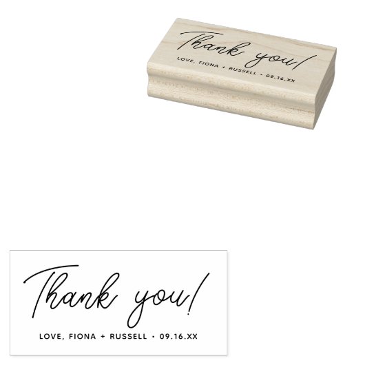 Skript Danke, Name Gummistempel (Stempel)