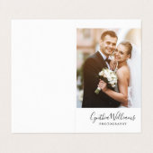 Skript, das moderne Fotografie beschriftet Visitenkarten (Außenseite Aufgefaltet)