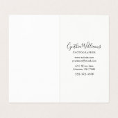 Skript, das moderne Fotografie beschriftet Visitenkarten (Innenseite Aufgefaltet)