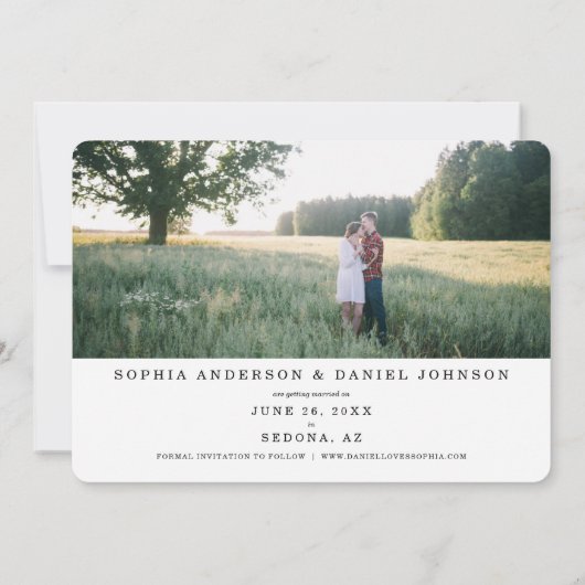 Skript Doppelseitiges Foto Save the Date (Rückseite)