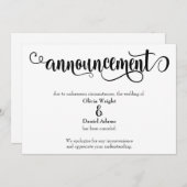 Skript drehen storniert Hochzeitsankündigung Einladung (Vorne/Hinten)