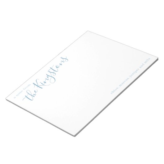 Skript-Editor für dumpfe blaue Familienname Notizblock (angewinkelt)