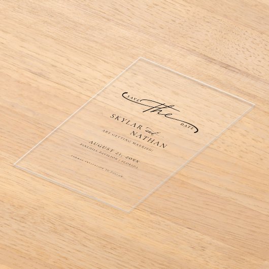 Skript Einfache Hochzeit Save the Date löschen Acryleinladungen (Ablage )