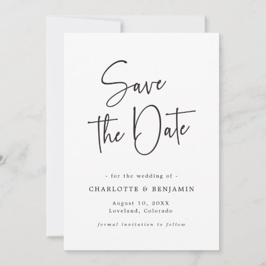 Skript Einfache Save-the-Date-Karte Save The Date (Vorderseite)