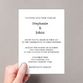 Skript Einfache Schwarz-weiße Minimale Hochzeit Acryleinladungen (Insitu (Handheld))